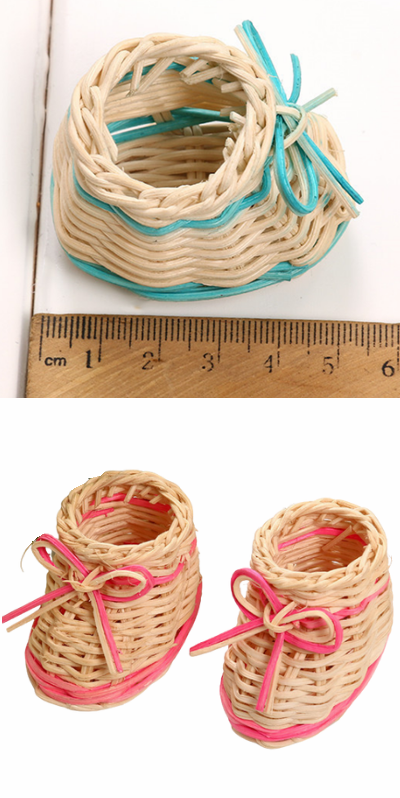 Pink Baby Bootie Baskets